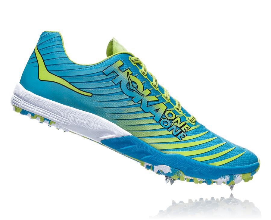 Hoka One One Çivili Koşu Ayakkabısı Erkek Mavi/Yeşil - Evo Xc - JO0527349